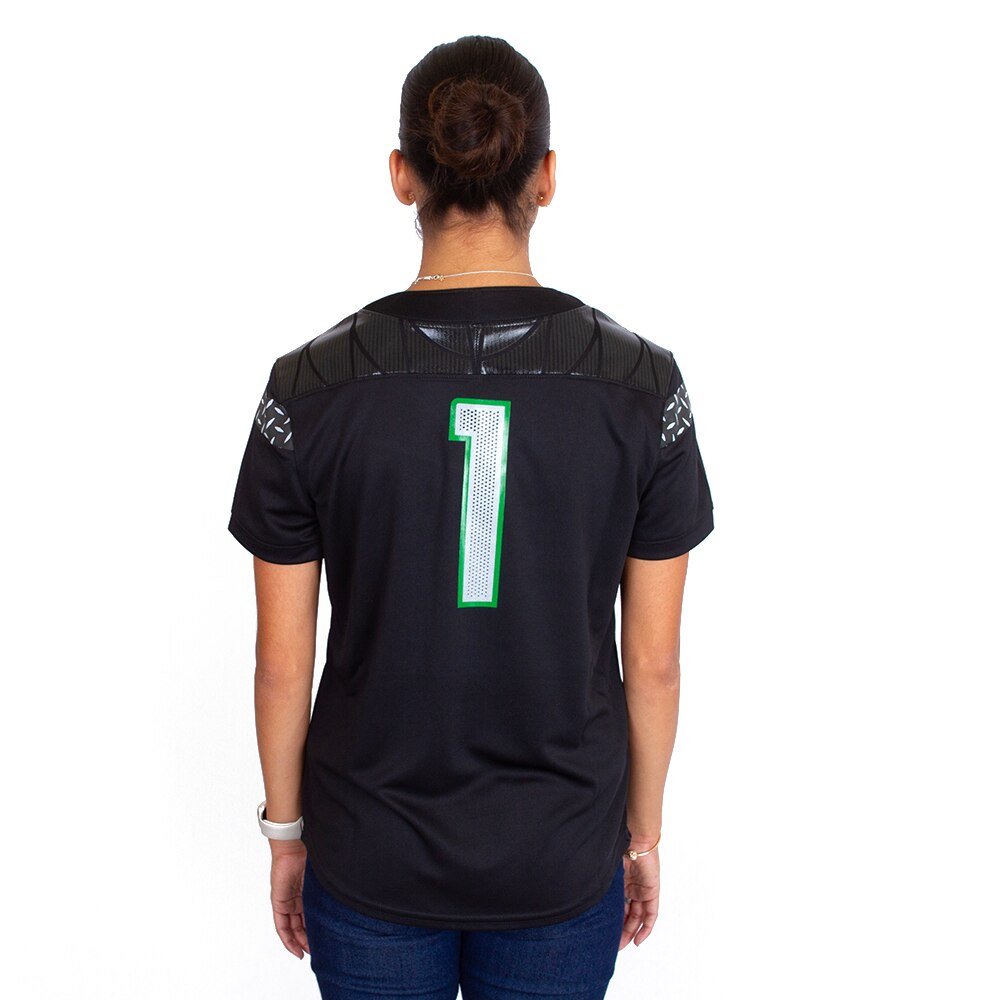 Classic Oregon O, Nike, Black, Jerseys, Women, Football, Game Jersey, #1, 795226
